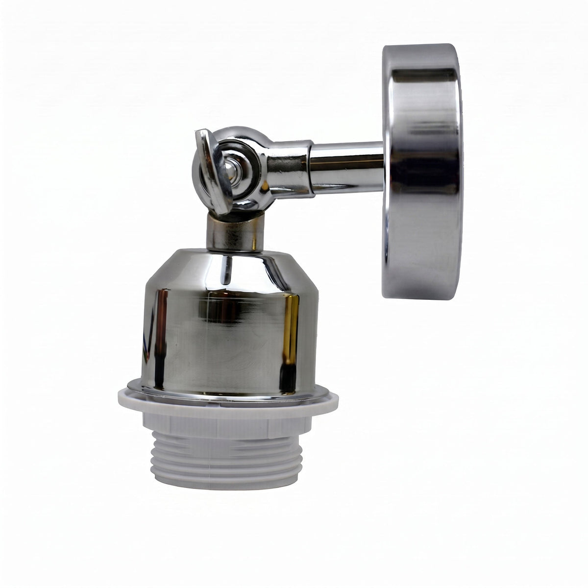 Short Arm Wall Sconce with Shade – Chrome, Copper, French Gold & more - Chrome, No Shade, Without Bulb
