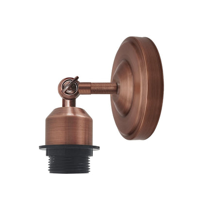 Short Arm Wall Sconce with Shade – Chrome, Copper, French Gold & more - Copper, No Shade 108 mm Rose, Without Bulb