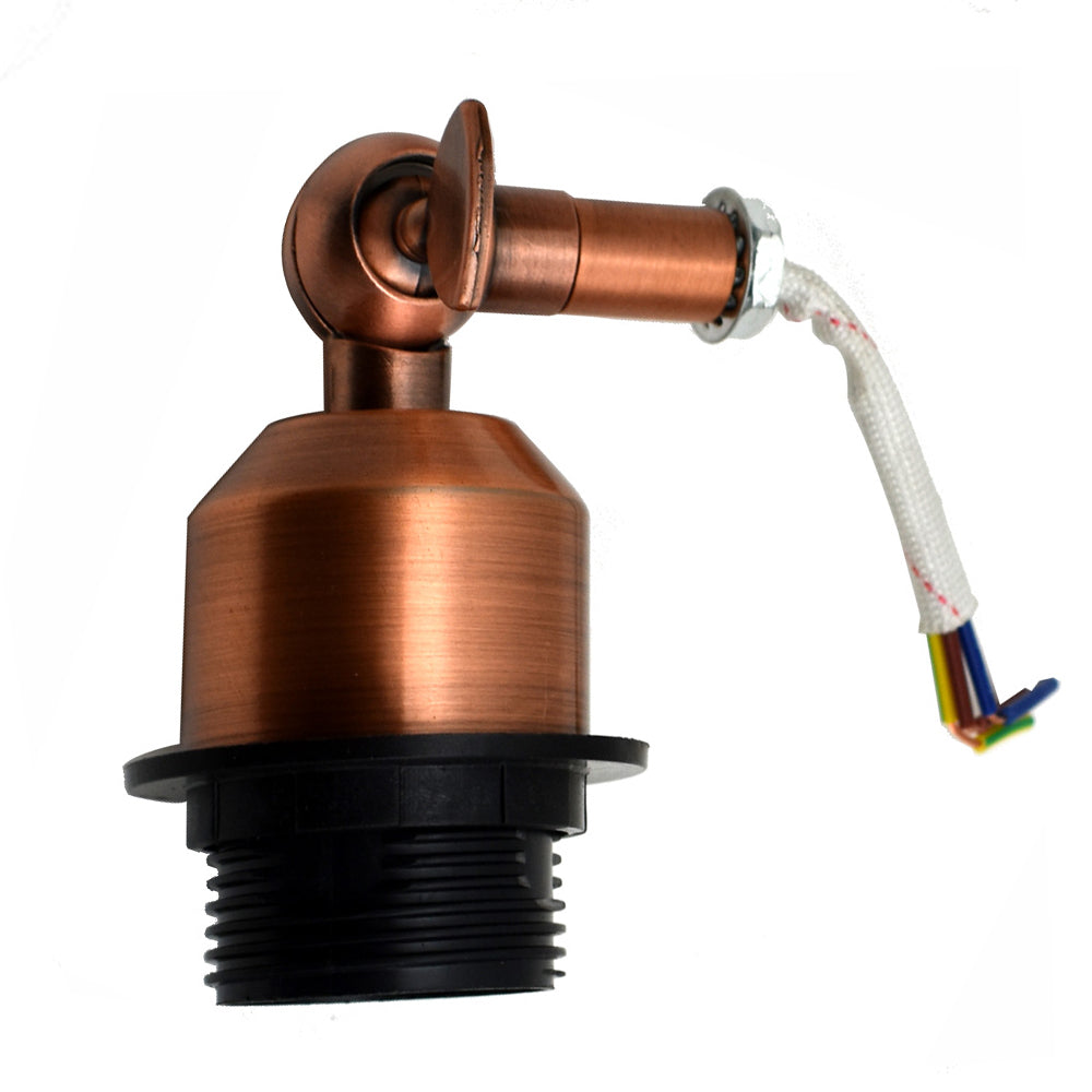 Short Arm Wall Sconce with Shade – Chrome, Copper, French Gold & more - Copper, No Shade, Holder Only, Without Bulb