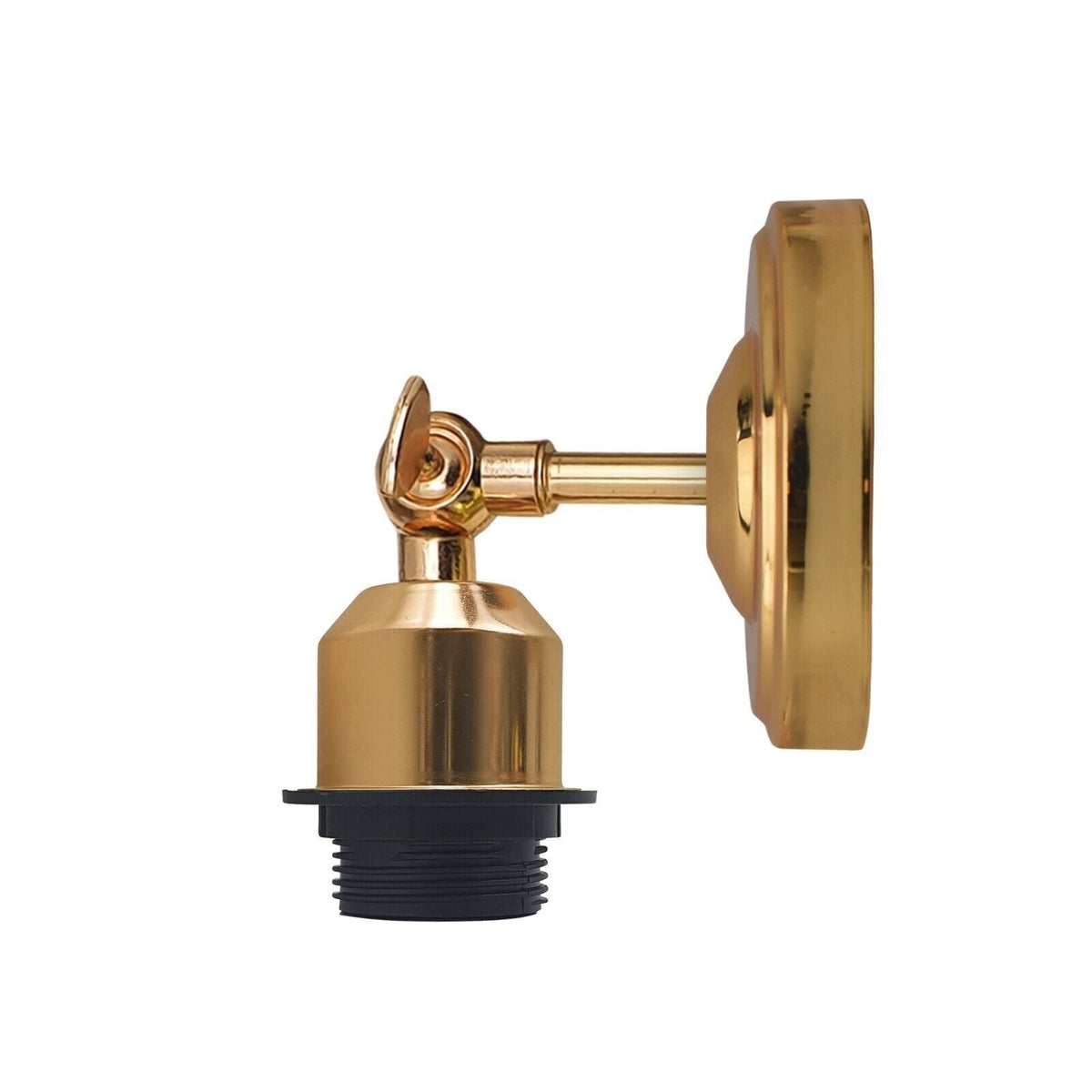 Short Arm Wall Sconce with Shade – Chrome, Copper, French Gold & more - French Gold, No Shade 108 mm Rose, Without Bulb