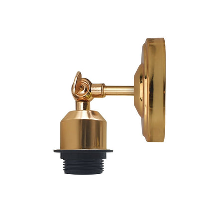 Short Arm Wall Sconce with Shade – Chrome, Copper, French Gold & more - French Gold, No Shade 108 mm Rose, Without Bulb