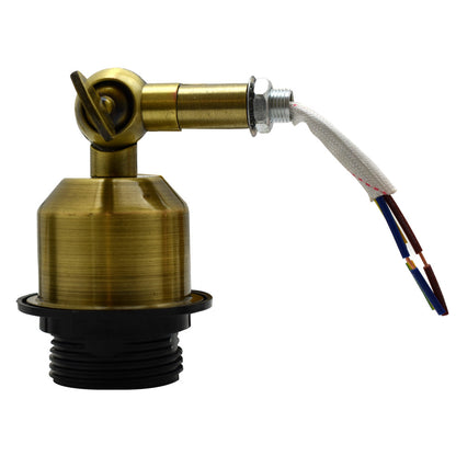Short Arm Wall Sconce with Shade – Chrome, Copper, French Gold & more - Green Brass, No Shade, Holder Only, Without Bulb