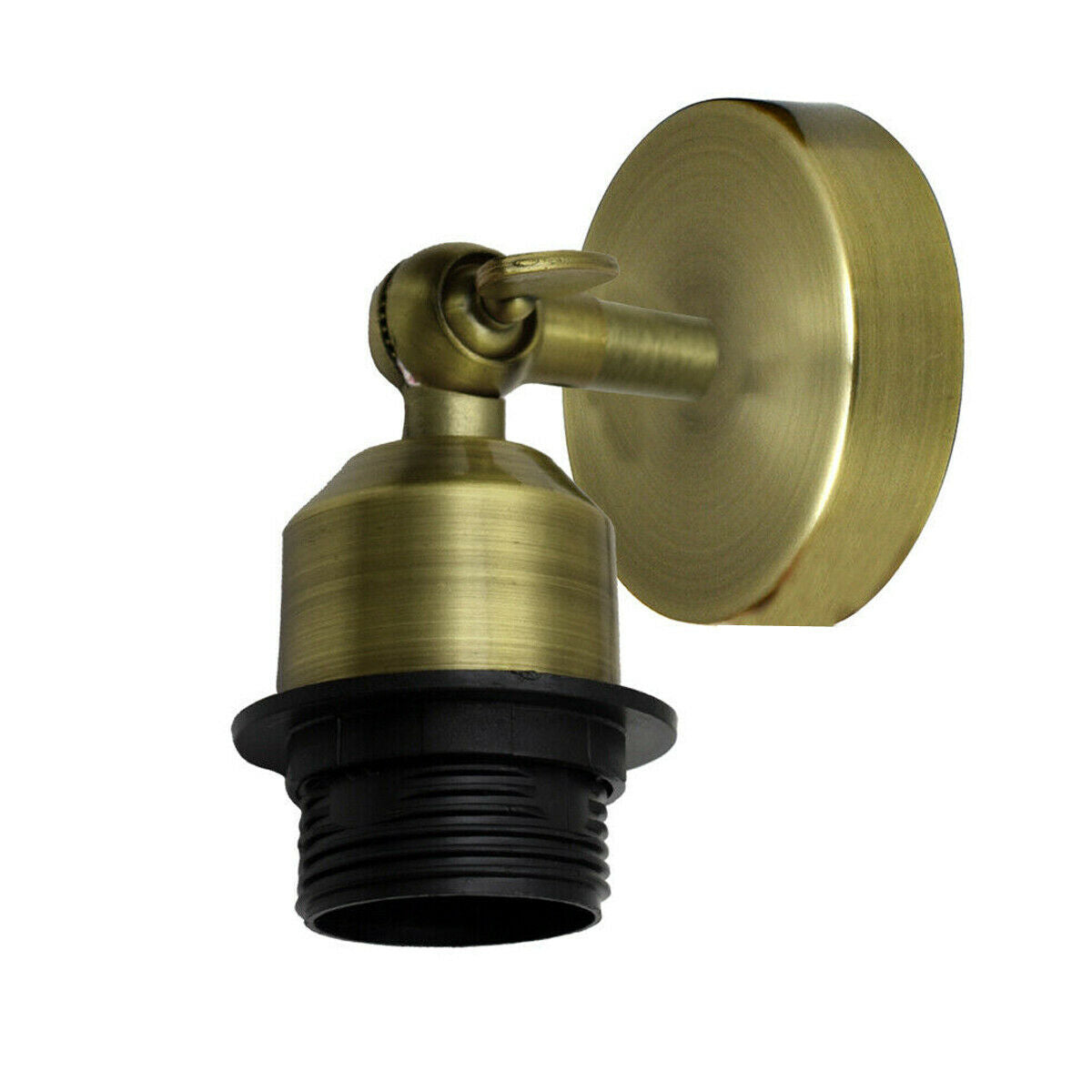 Short Arm Wall Sconce with Shade – Chrome, Copper, French Gold & more - Green Brass, No Shade, Without Bulb