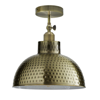Short Arm Wall Sconce with Shade – Chrome, Copper, French Gold & more - Green Brass, Retro Pendant 26 cm Green Brass, Without Bulb