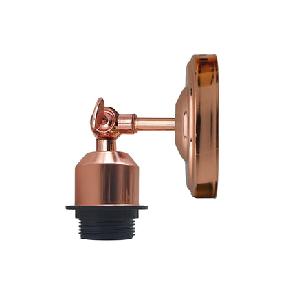 Short Arm Wall Sconce with Shade – Chrome, Copper, French Gold & more - Rose Gold, No Shade 108 mm Rose, Without Bulb