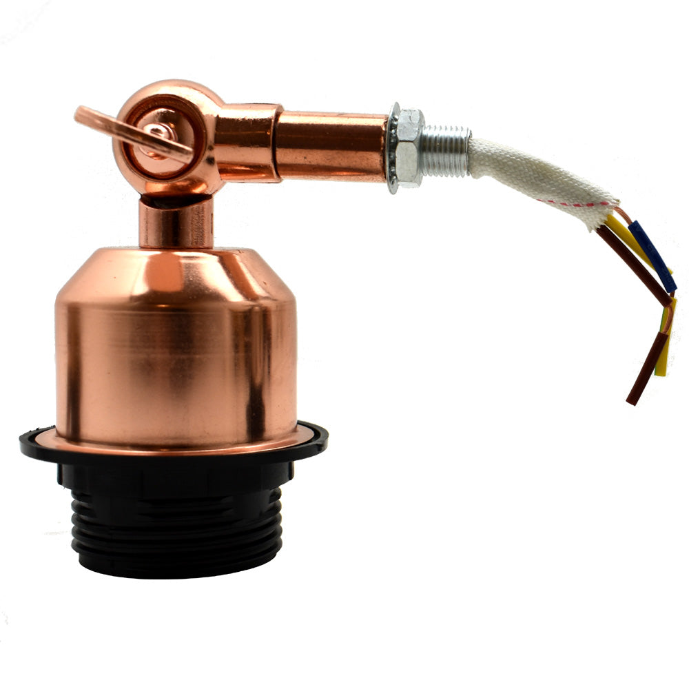 Short Arm Wall Sconce with Shade – Chrome, Copper, French Gold & more - Rose Gold, No Shade, Holder Only, Without Bulb
