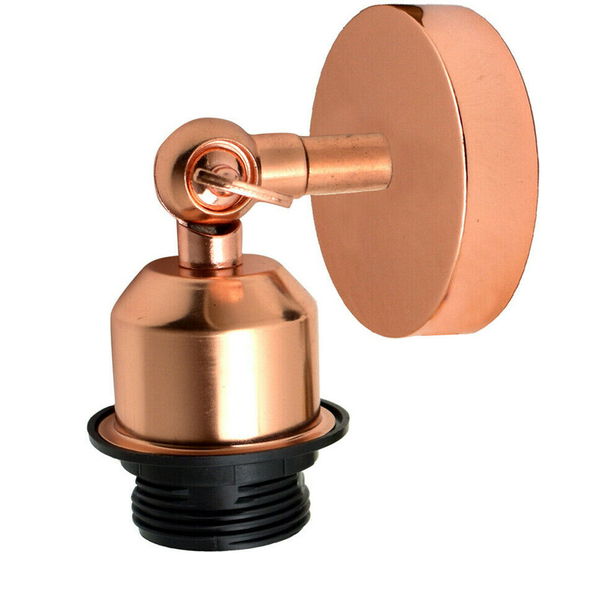 Short Arm Wall Sconce with Shade – Chrome, Copper, French Gold & more - Rose Gold, No Shade, Without Bulb