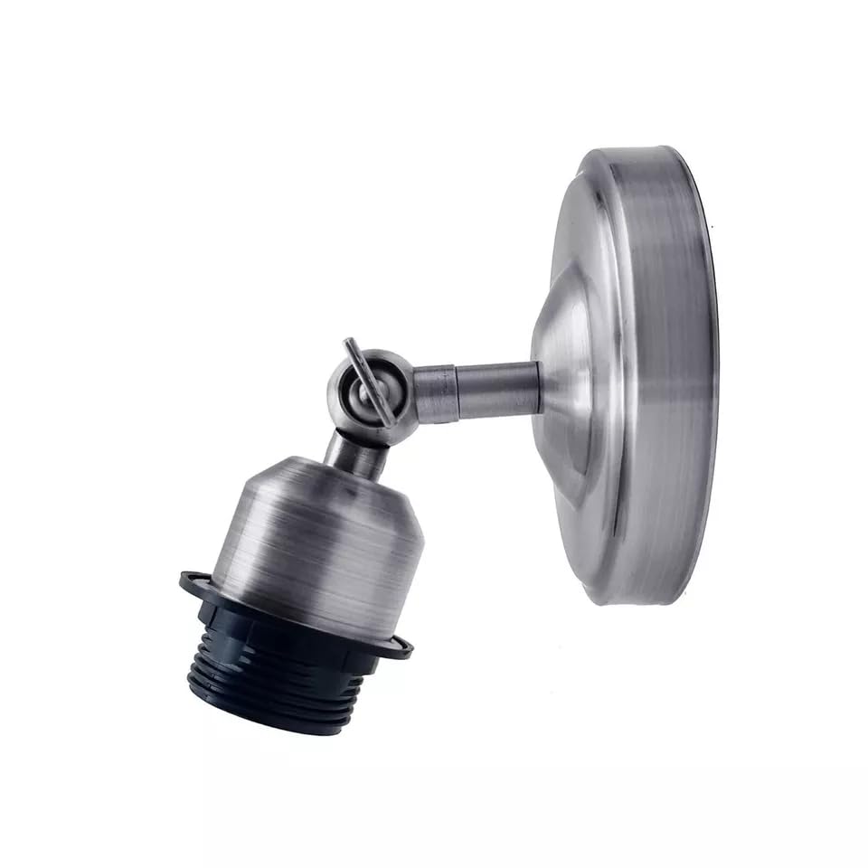 Short Arm Wall Sconce with Shade – Chrome, Copper, French Gold & more - Satin Nickel, No Shade 108 mm Rose, Without Bulb