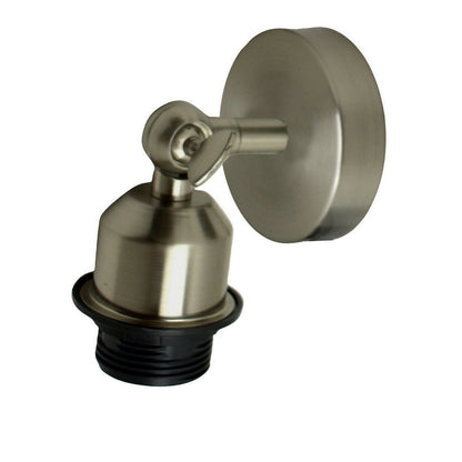 Short Arm Wall Sconce with Shade – Chrome, Copper, French Gold & more - Satin Nickel, No Shade, Without Bulb