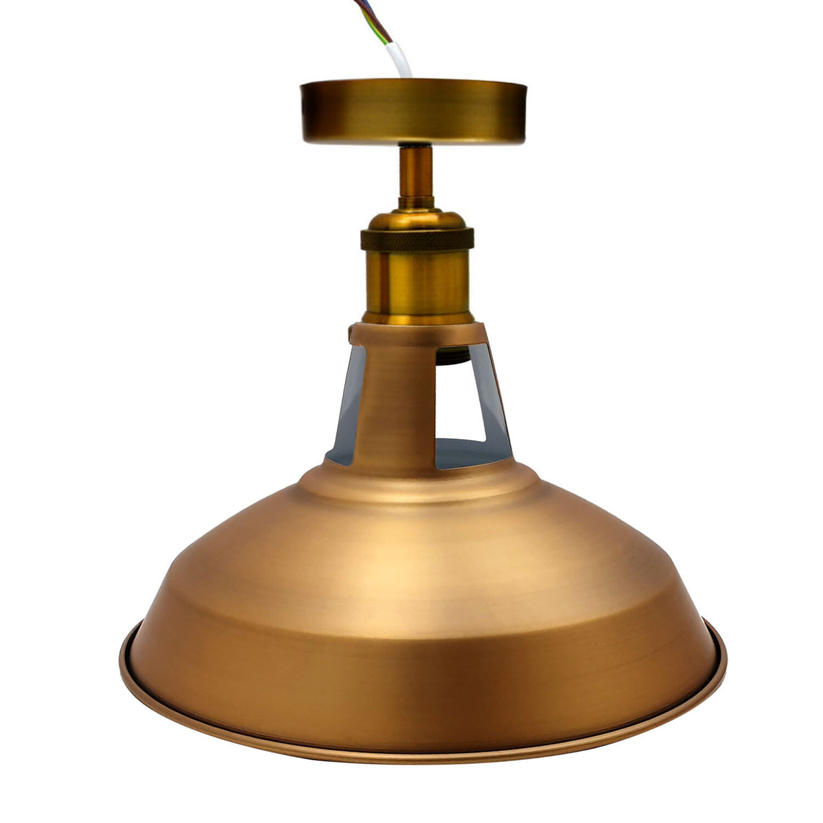 Short Arm Wall Sconce with Shade – Chrome, Copper, French Gold & more - Yellow Brass, Barn Slotted 30 cm Yellow Brass, Without Bulb
