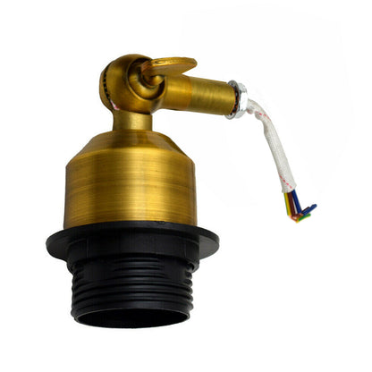 Short Arm Wall Sconce with Shade – Chrome, Copper, French Gold & more - Yellow Brass, No Shade, Holder Only, Without Bulb