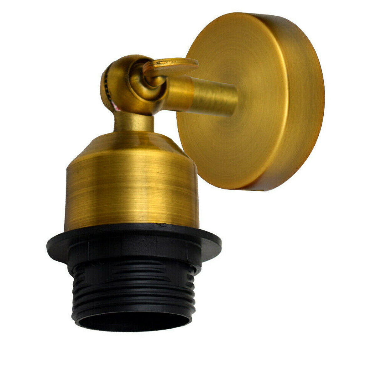 Short Arm Wall Sconce with Shade – Chrome, Copper, French Gold & more - Yellow Brass, No Shade, Without Bulb