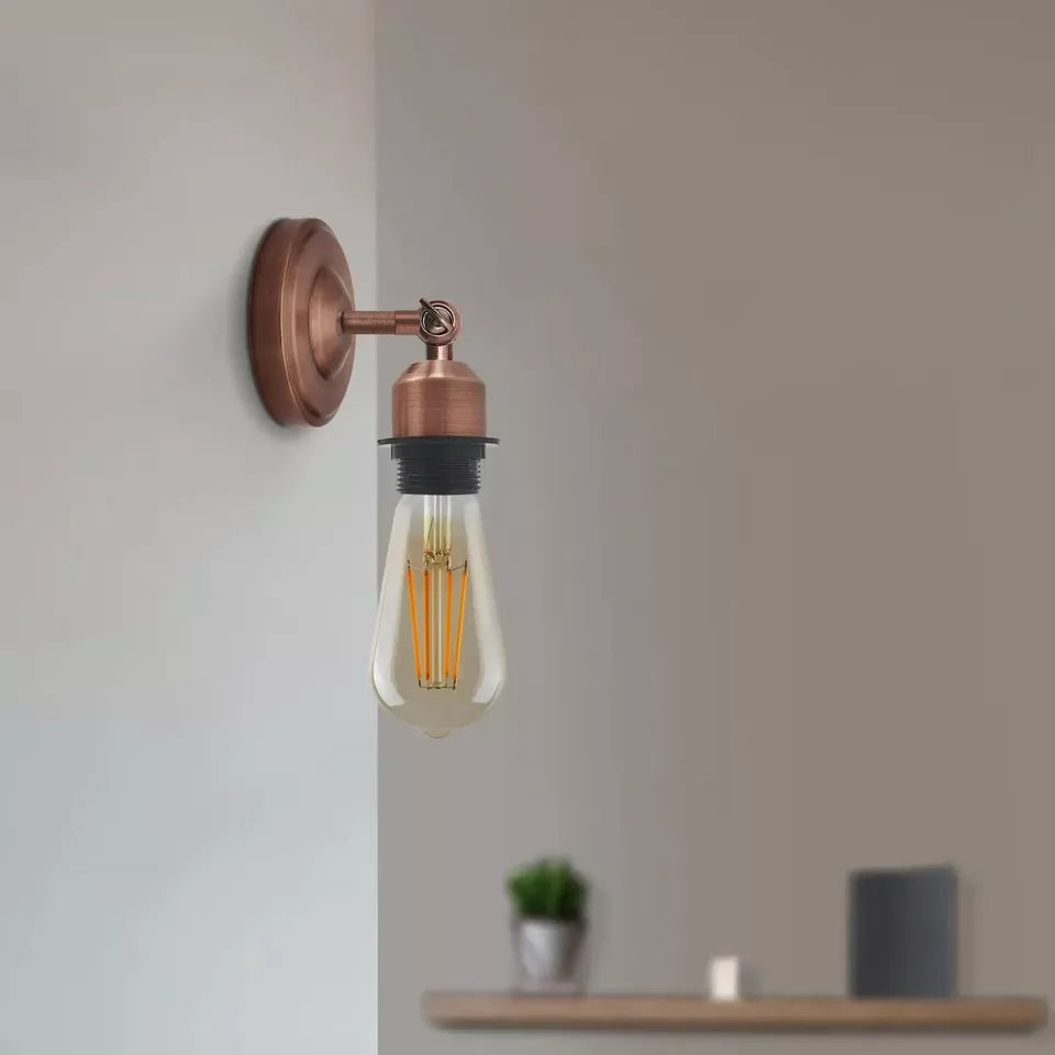 Short Arm Wall Sconce with Shade – Chrome, Copper, French Gold & more