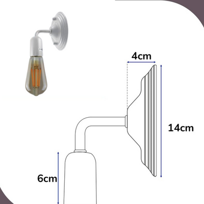 Short Arm Wall Light Holder – 8 Finishes, E27 - photo 2