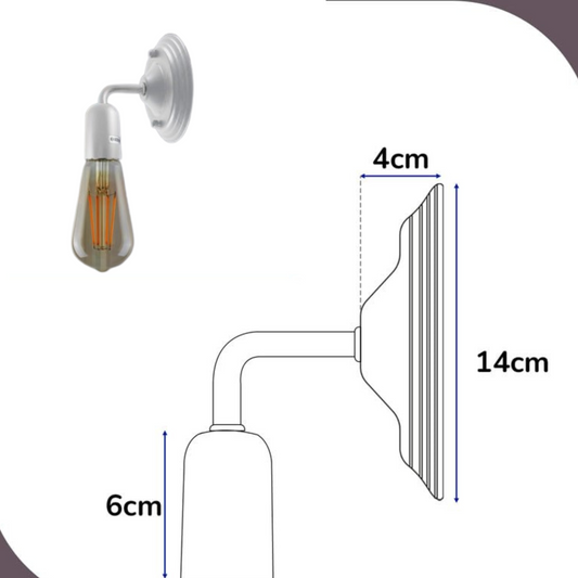 Short Arm Wall Light Holder – 8 Finishes, E27 - photo 2