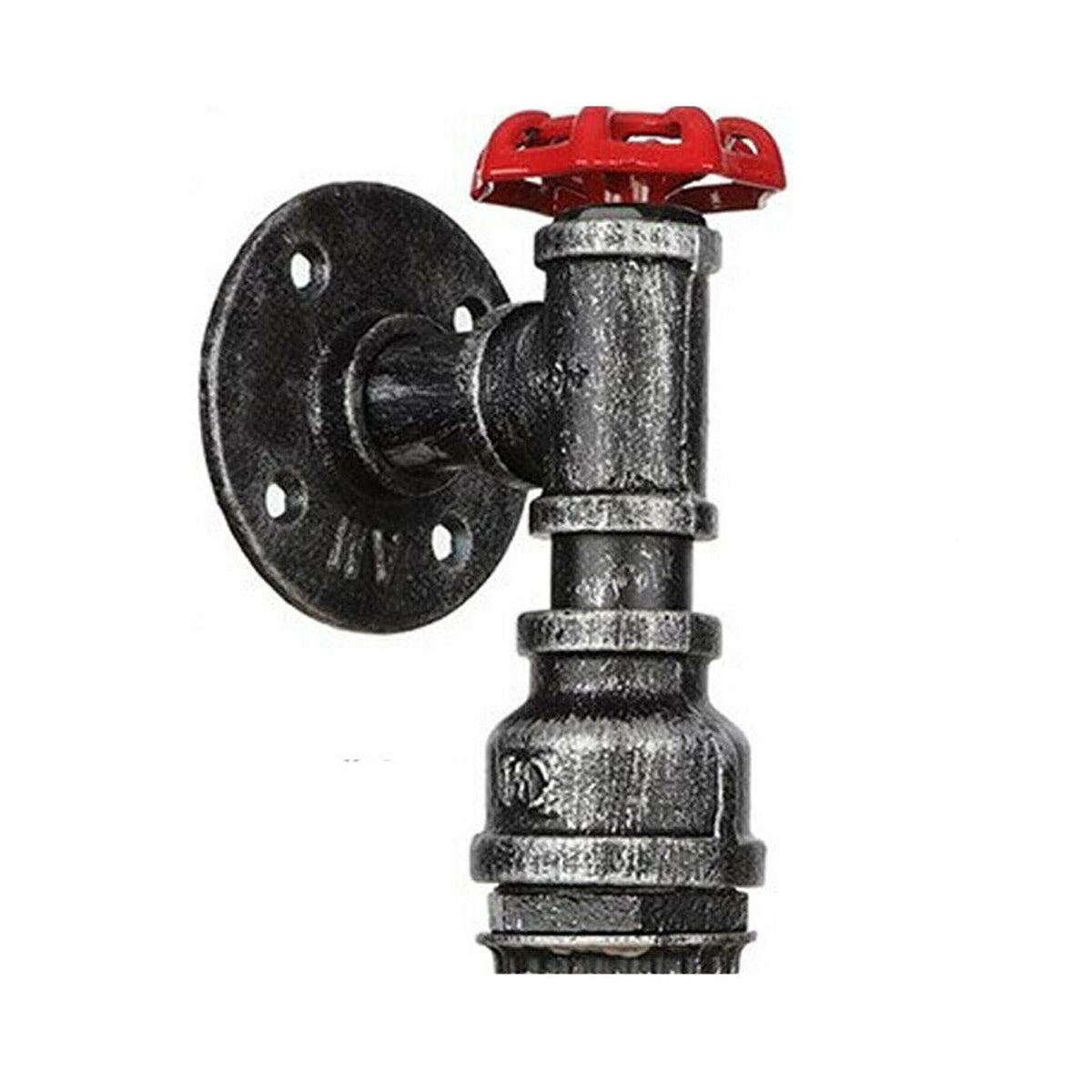 Steampunk Water Pipe Wall Light with Red Valve – E27 - photo 4