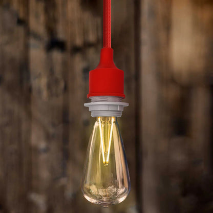 Silicone Swag Pendant Light – 1 m Fabric Cable, E27, 8 Colours - photo 5