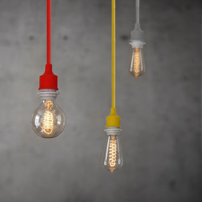 Silicone Swag Pendant Light – 1 m Fabric Cable, E27, 8 Colours - photo 6