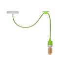Light Green Silicone Swag Pendant – White Rose, 95 cm Cable, E27 - ST45 LED Bulb 4W, Standard, No Shade
