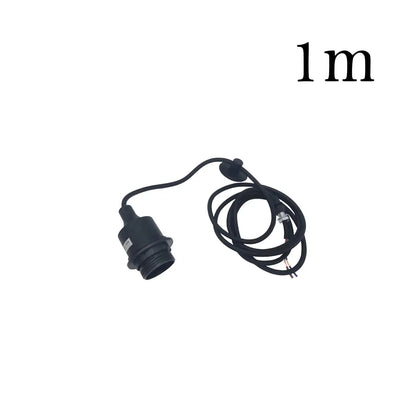 Silicone Swag Pendant Light – 1 m Fabric Cable, E27, 8 Colours - Without Bulb, Black, No Shade, Holder Only