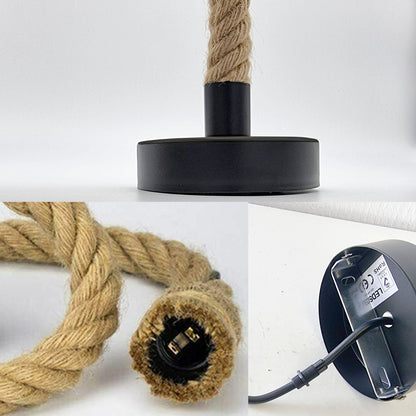 Natural Hemp Rope Pendant Light – Single Drop, 95 cm, E27 - photo 4