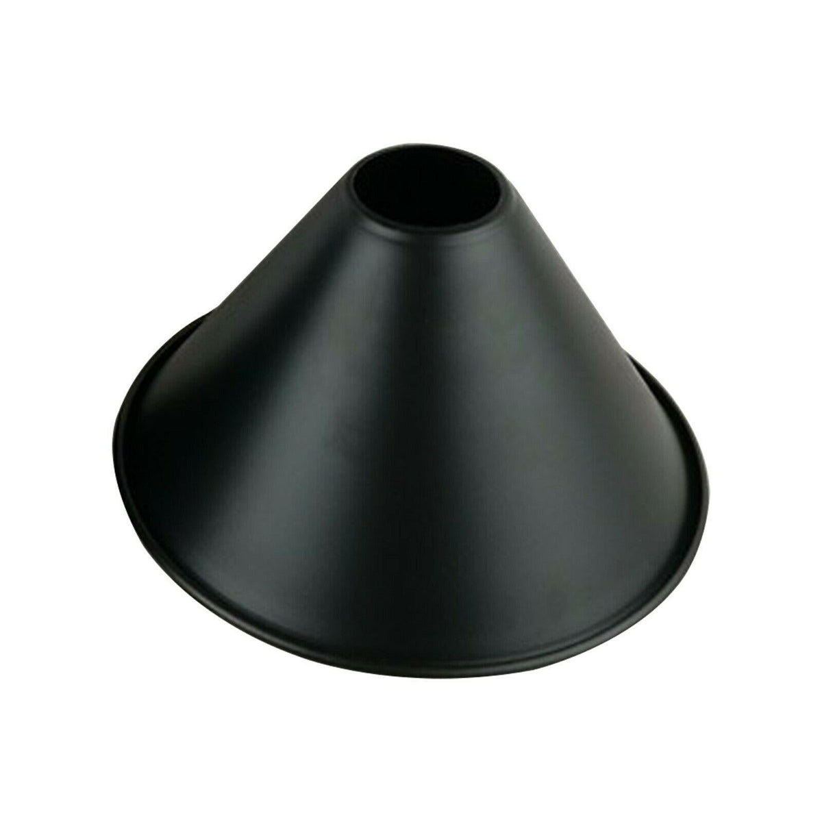 Small Metal Cone Lamp Shade – Easy Fit, 18 or 22 cm, 13 Finishes - Black, 18 cm with Reducer Ring, Single