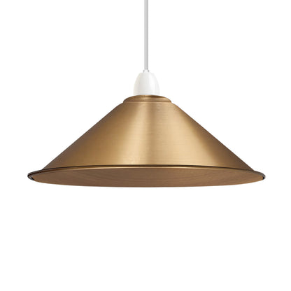 Small Metal Cone Lamp Shade – Easy Fit, 18 or 22 cm, 13 Finishes - Yellow Brass, 22 cm with Reducer Ring, Single