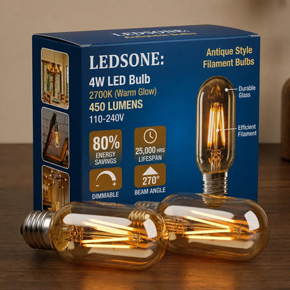 Soft Filament Decorative LED Bulbs E27 - Heart, Single