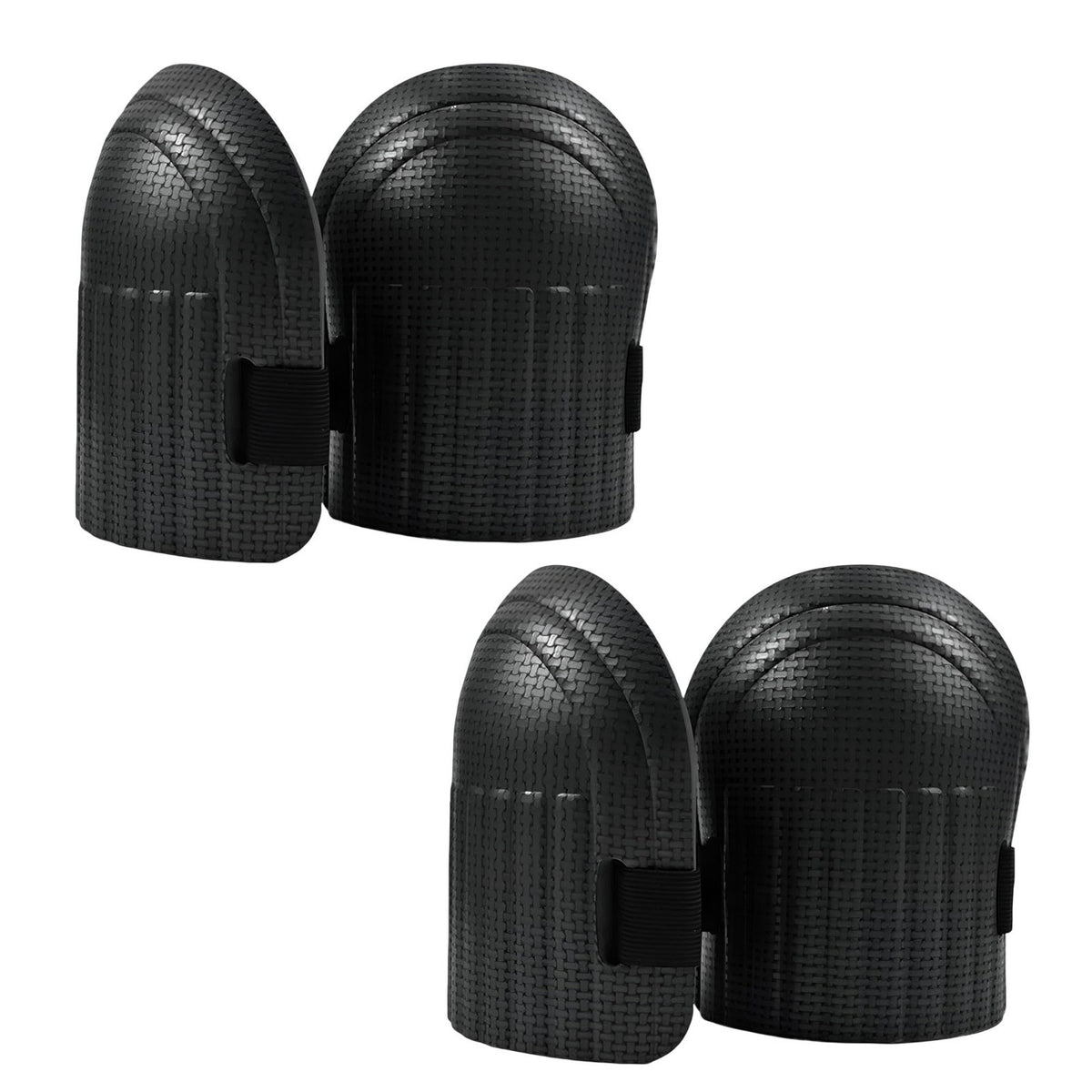 Foam Knee Pads for Work & Gardening – 13 mm EVA, Adjustable Strap - 2 Pairs, Black