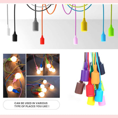 Silicone Pendant Light – 1 m Swag Cable, Bare E27, 7 Colours - photo 4