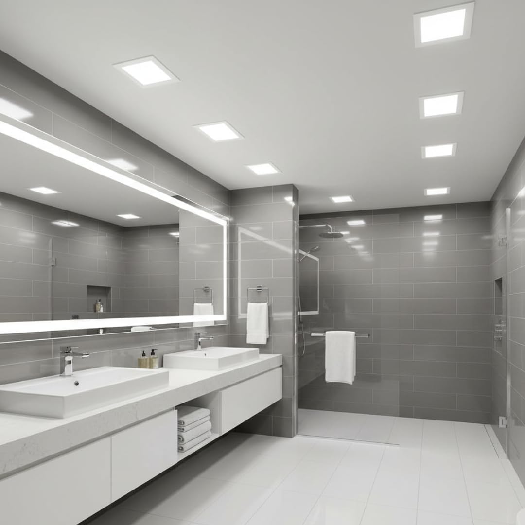 Square Recessed LED Panel Light 5W – Slim, Cool White 6000K - photo 7
