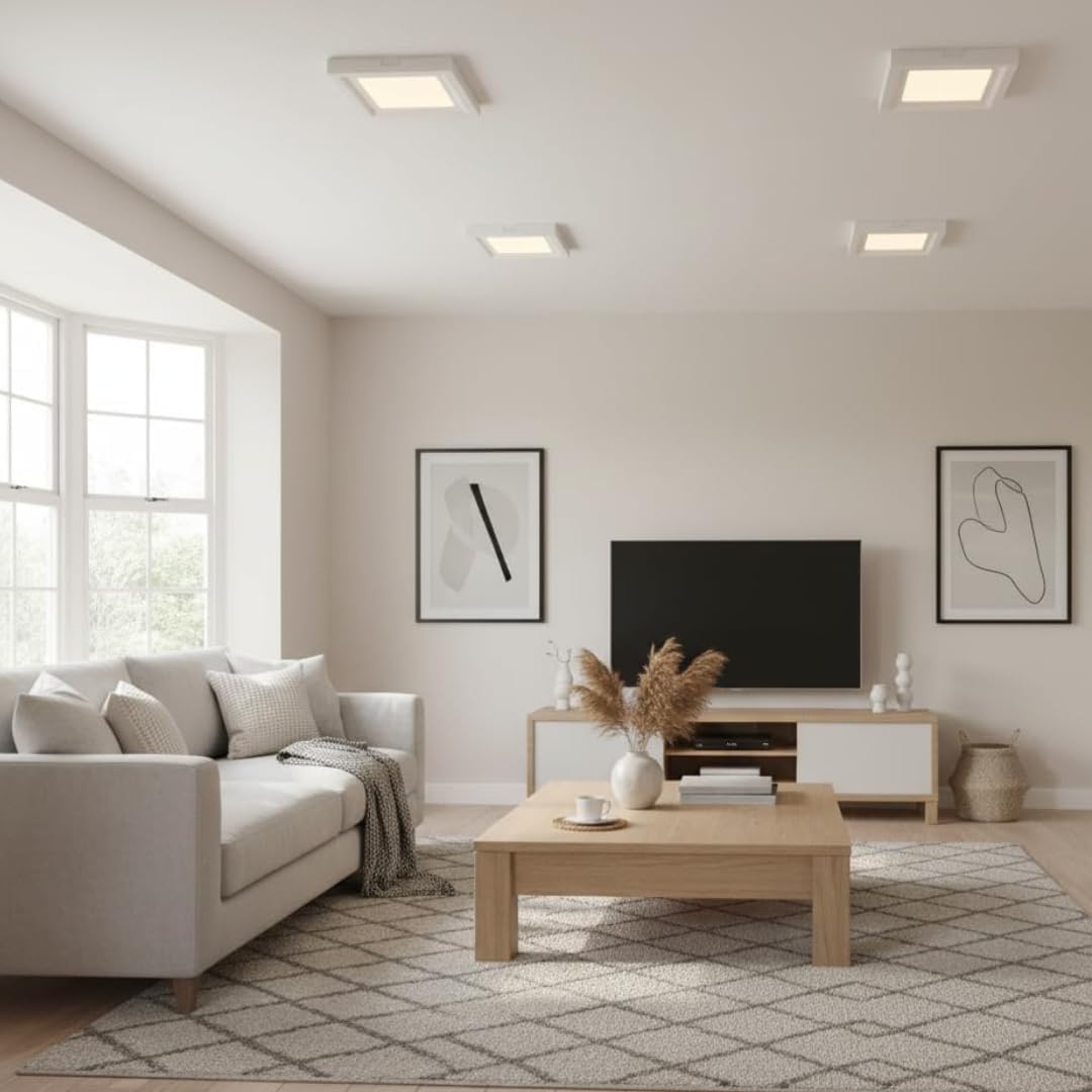 Square Recessed LED Panel 22W – Slim, Cool White 6000K - photo 3