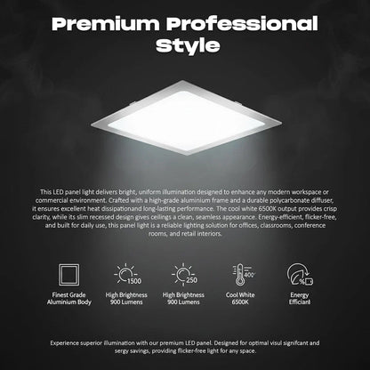 Square Recessed LED Panel 22W – Slim, Cool White 6000K - photo 7