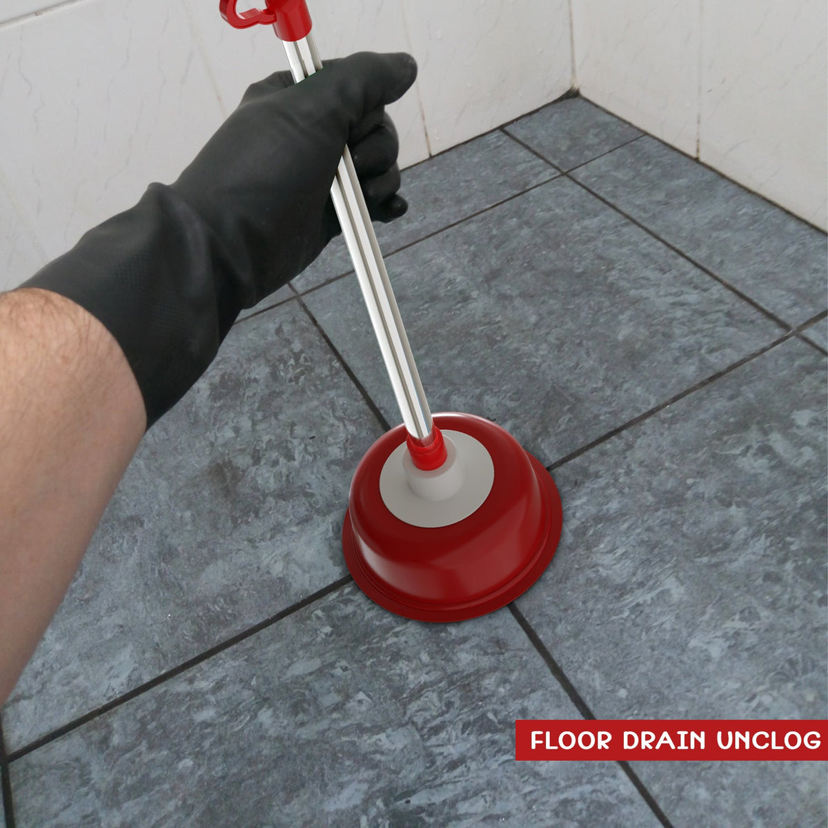 Toilet Plunger with Stainless Steel Handle – Vacuum Rubber Cup, 51 cm, Red - photo 6