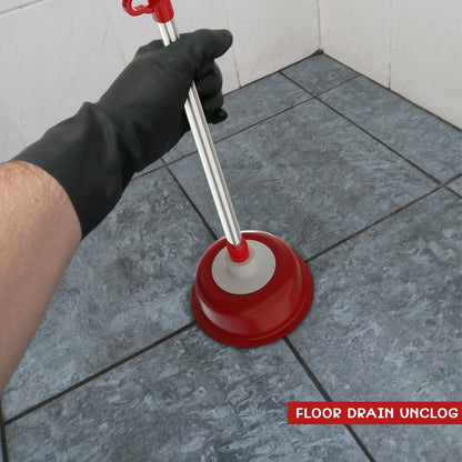 Toilet Plunger with Stainless Steel Handle – Vacuum Rubber Cup, 51 cm, Red - photo 6