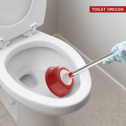 Toilet Plunger with Stainless Steel Handle – Vacuum Rubber Cup, 51 cm, Red - photo 7