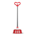 Toilet Plunger with Stainless Steel Handle – Vacuum Rubber Cup, 51 cm, Red