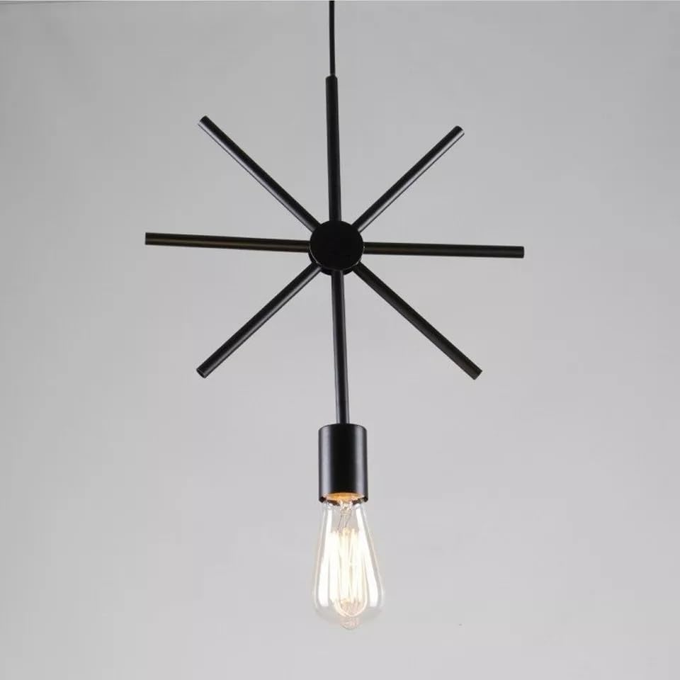 Star Pendant Lamp Shade – Black Metal Spokes - photo 3