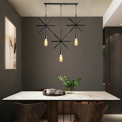 Star Pendant Lamp Shade – Black Metal Spokes - photo 4
