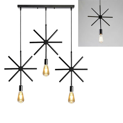 Star Pendant Lamp Shade – Black Metal Spokes - photo 5