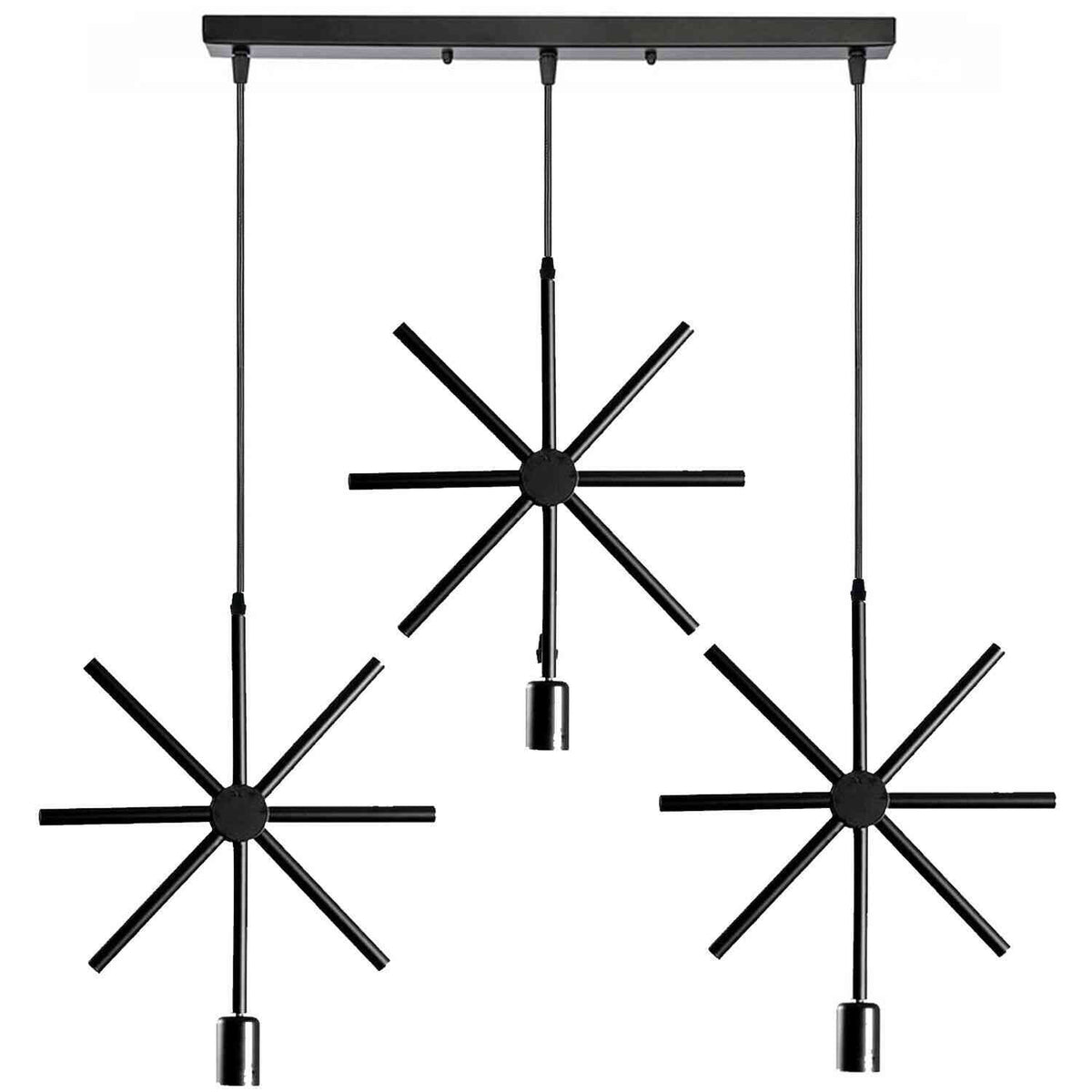 Star Pendant Lamp Shade – Black Metal Spokes - photo 7
