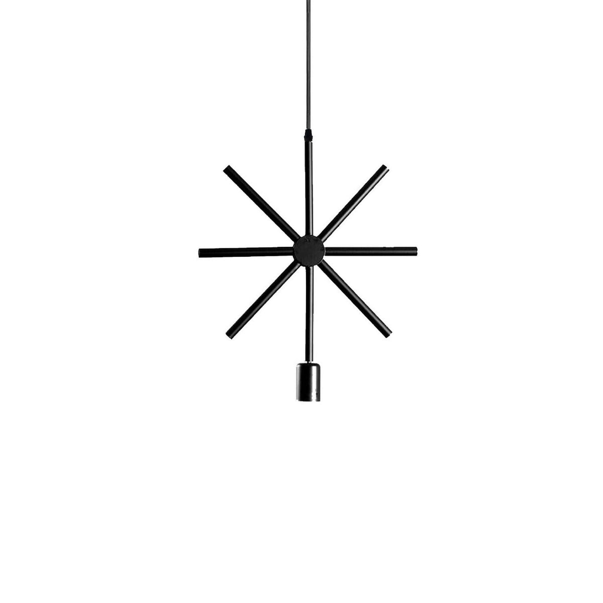 Star Pendant Lamp Shade – Black Metal Spokes - Standard, Black, Single
