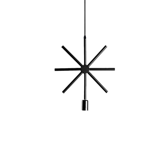 Star Pendant Lamp Shade – Black Metal Spokes - Standard, Black, Single