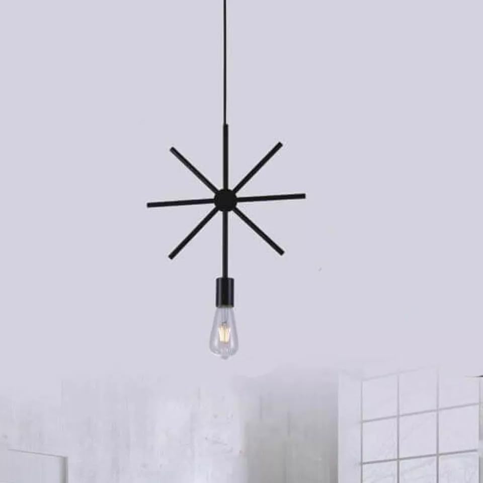 Star Pendant Lamp Shade – Black Metal Spokes - photo 2
