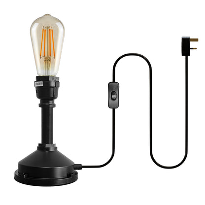 Steampunk Pipe Table Lamp Base Black E27 - photo 5