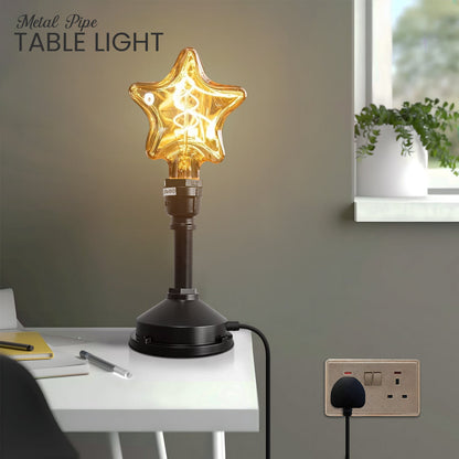 Steampunk Pipe Table Lamp Base Black E27 - photo 7