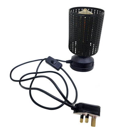 Steampunk Pipe Table Lamp Black – Cage, Shade or Lamp Only - Flower Cage, Black, Without Bulb