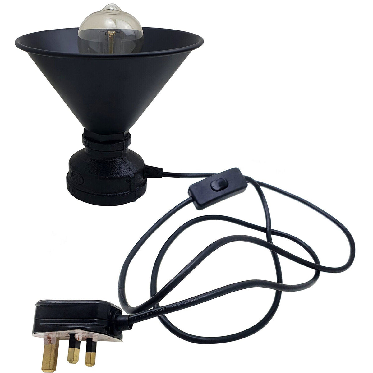 Steampunk Pipe Table Lamp Black – Cage, Shade or Lamp Only - Lamp Shade, Black, Without Bulb