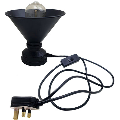 Steampunk Pipe Table Lamp Black – Cage, Shade or Lamp Only - Lamp Shade, Black, Without Bulb