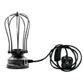 Steampunk Pipe Table Lamp with Metal Cage E27 - Black, T130 LED Bulb 4W